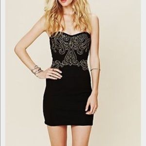 Free People strapless bodycon dress